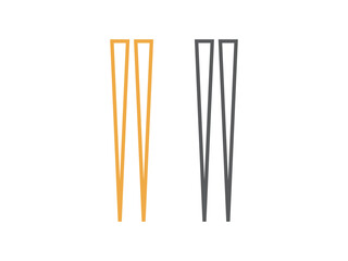 箸のアイコンのイラストのセット