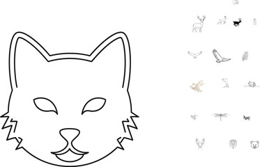 Simple line drawing of a cat's face © Tarek