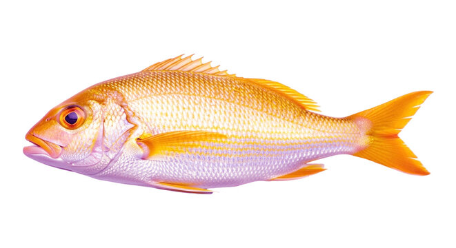Fresh whole golden snapper fish isolated on white background