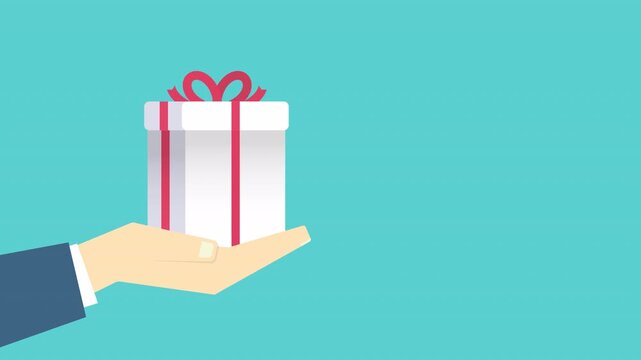 Hand holding or offering gift or present