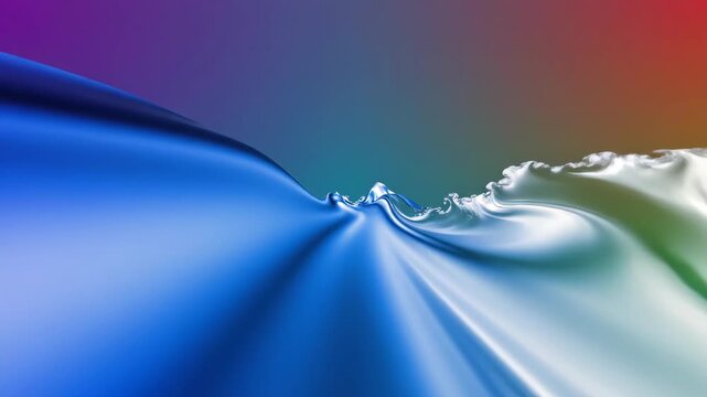 Abstract fluid simulation with vibrant rainbow gradients and smooth wave movement, great for