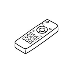 Hand Drawn Sketch of a Modern Television Remote Control