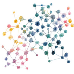 Watercolor - network watercolor illustration isolated on transparent. png file for art work. 