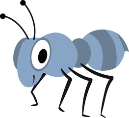 Ant cartoon character. Insect mascot. Funny animal