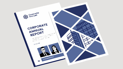 business card with blue background