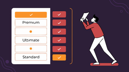 vector illustration of a woman with shopping cart