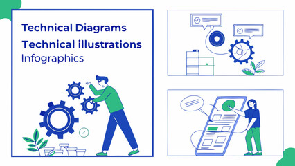 vector illustration of a set of business people