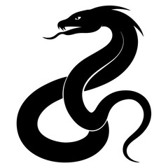 Obraz premium Black Snake icon, snake vector silhouette 