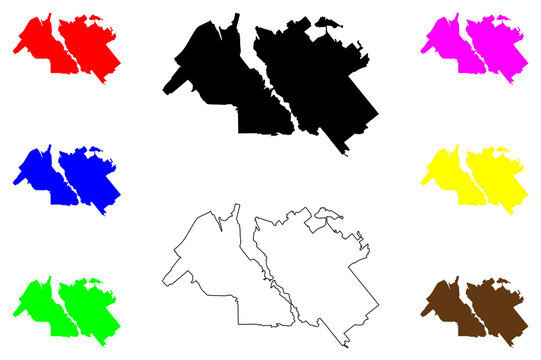 Volgodonsk city (Russia, Russian Federation) map vector illustration, scribble sketch Volgodonsk map