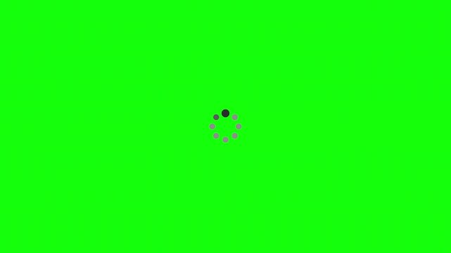 Animated circular loading spinner on green screen with subscribed button for digital content and video editing overlay