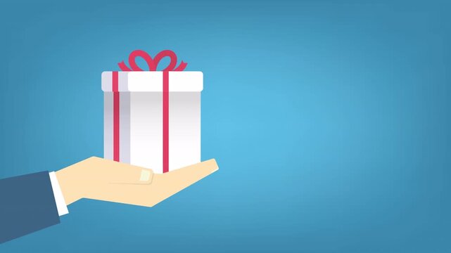 Hand holding or offering gift or present