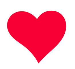 Red heart icon design element. PNG illustration art for sticker or decoration. Valentines Day heart symbol.