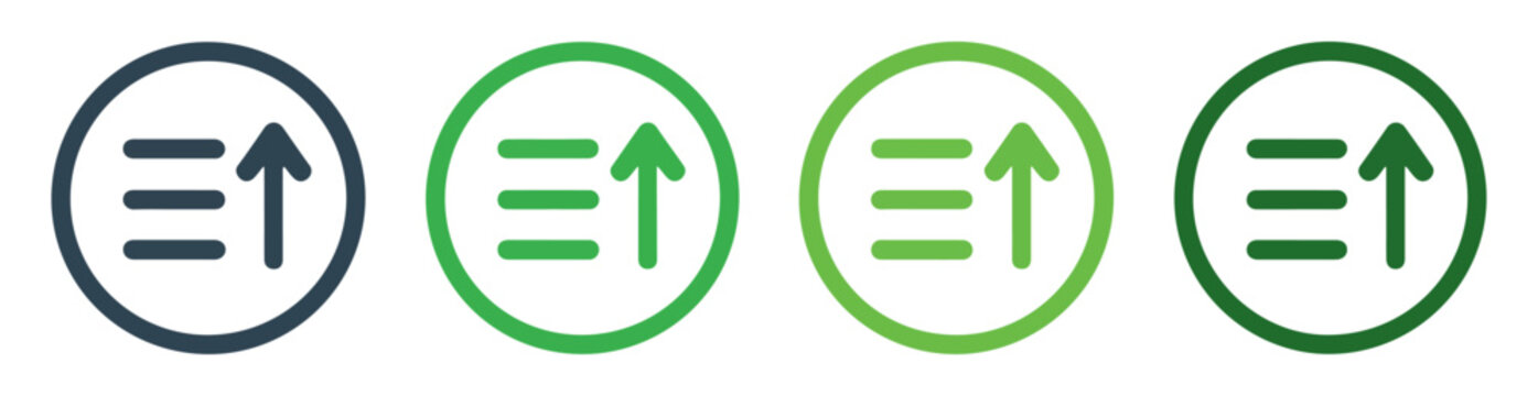 sorting list icon with ascending order