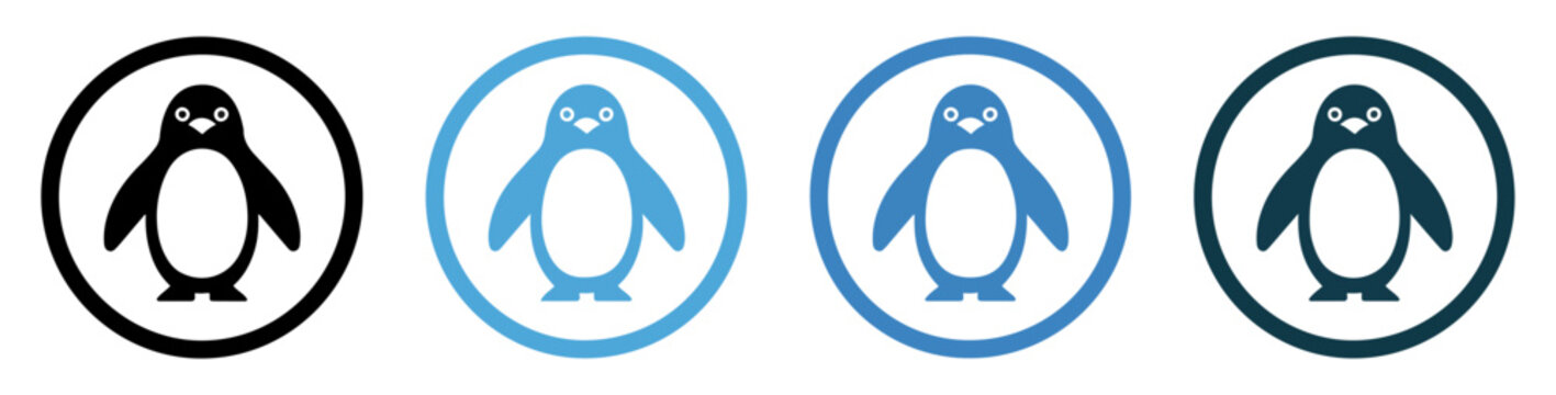 penguin antarctic bird icon vector
