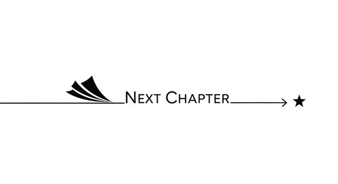 Vector Next Chapter arrow icon with open book, for book cover or publishing advertisement, Isolated on transparent background, png
