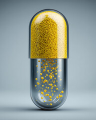 Capsule containing yellow granules