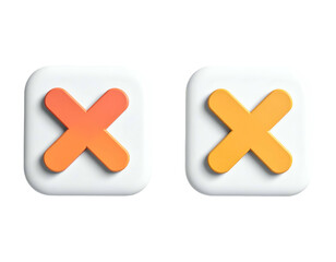 Obraz premium Two rounded squares with 'X' shapes in orange and yellow hues