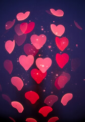 Obraz premium Glowing Romantic Heart Bokeh Pattern Sparkle Background