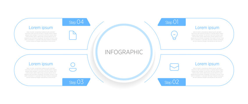 A 4-step infographic is a concise visual tool perfect for simplifying processes, like workflows or guides, using numbered stages, icons, and minimal text for quick comprehension.