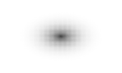 Circle gradient halftone dots background isolated on transparent background. Pop art texture and template. Design element for overlay, vector illustration, PNG