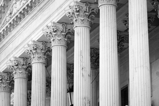 Marble Columns on a Building Graceful Architecture for Law Legal