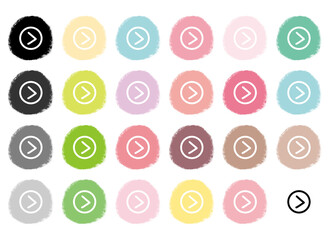 CTAボタン セット3 筆タッチ 春色 丸い / Call To Action Buttons / Web design / MOR / Spring Color Set