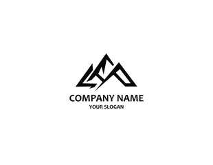 Simple minimalist mountain logo design