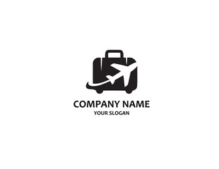 Airplane world travel agency logo