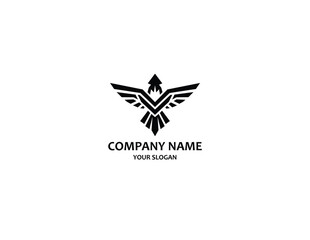 Abstract geometric eagle logo with strong angular wings