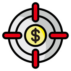 Income Target  Icon Element For Design