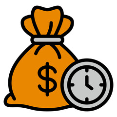 Hourly Rate  Icon Element For Design