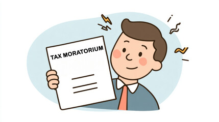 Businessperson holding tax moratorium document concept for holiday relief and financial planning