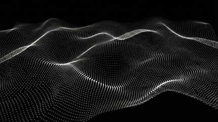 Abstract flowing particle wave background with dynamic dotted surface,futuristic data visualization concept for technology,science,motion graphics and digital presentations © Ava