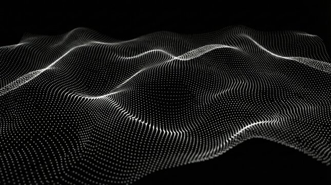 Abstract flowing particle wave background with dynamic dotted surface,futuristic data visualization concept for technology,science,motion graphics and digital presentations