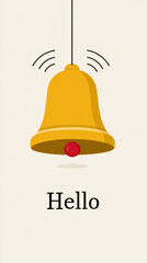 Stylized school bell with sound waves for educational design