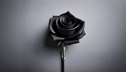 minimalist sympathy condolences card black rose on a muted grey background funeral concept copy space