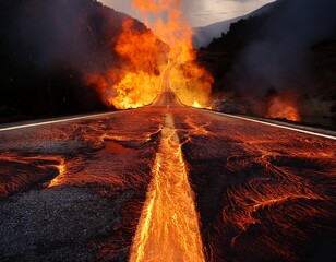 a burning road to hell