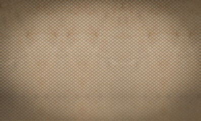 Old textured paper with cross lines on top creating abstract background, wallpaper with copy space