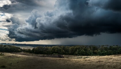 dark clouds gathering in the sky creating a dramatic backdrop before a storm atmospheric turbulent forecast