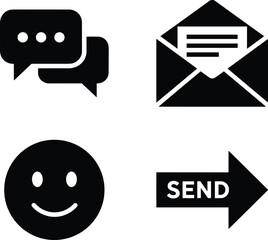 Communication and Messaging Icons Set untitled vector