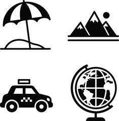 Travel and Transportation Icons Set untitled vector