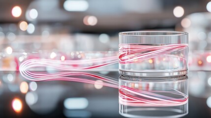 magnified view of graphene layers, glowing faintly