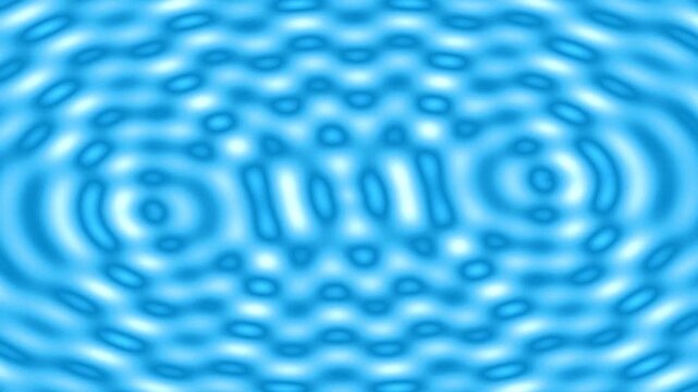 A vibrant, abstract image featuring swirling blue patterns and ripple effects