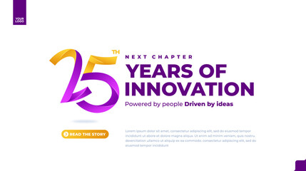 25th anniversary colorful gradient corporate celebration banner template light background