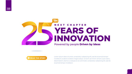 25th anniversary colorful gradient corporate celebration banner template light background