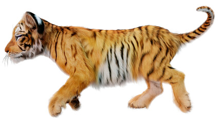 3D Rendering Tiger Cub on White © photosvac