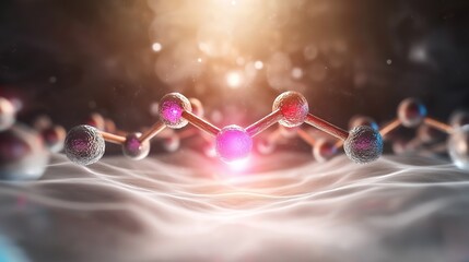conceptual depiction of a nanoscale energy transfer, with electrons