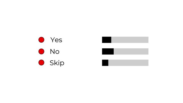 clean voting poll animation for yes no skip user interface 4k.