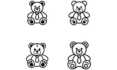 Fototapeta premium Cute teddy bear cartoon illustration set isolated on white background 