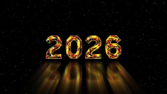 2026 Future Vision Motion Logo / 【4K】2026年・次世代ビジョン・光り輝くデジタルロゴ・未来・成功・動画背景素材